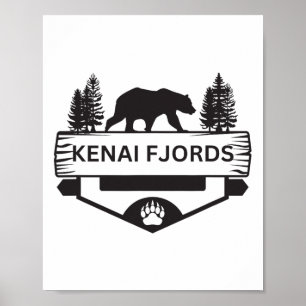 Kenai Fjords Alaska Wildlife Bär Wandern Camping S Poster
