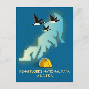 Kenai Fjords National Park Alaska Reisekarte Postkarte