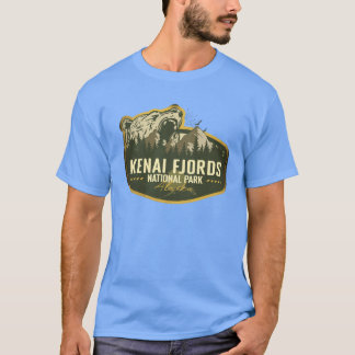 Kenai Fjords National Park Alaska Retro Badge Camp T-Shirt
