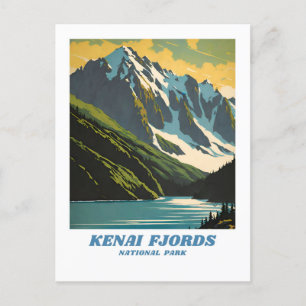 Kenai Fjords National Park Illustrationsretro Vaca Postkarte
