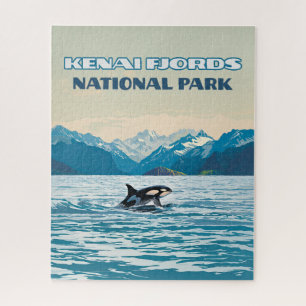 Kenai Fjords National Park Orca Alaska Vintage Puzzle