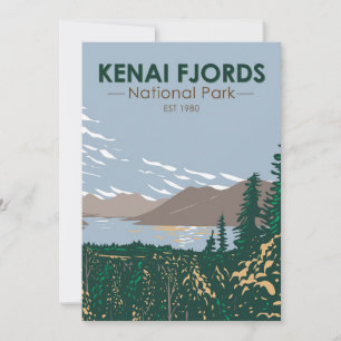 Kenai Fjords National Park Skilak Vintage Feiertagskarte