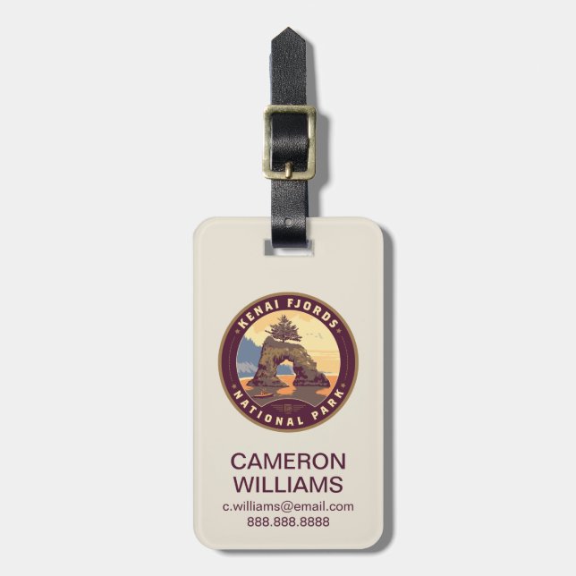 Kenai Fjords National Parks Gepäckanhänger (Vorderseite vertikal)