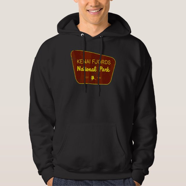 Kenai Fjords Nationalpark Alaska Natur Distresse Hoodie (Vorderseite)