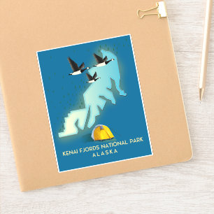 Kenai Fjords Nationalpark Alaska Reiseplan Aufkleber