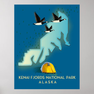 Kenai Fjords Nationalpark Alaska Reiseplan Poster