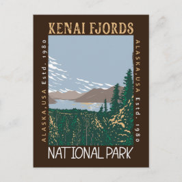 Kenai Fjords Nationalpark Alaska Retro erschüttert Postkarte