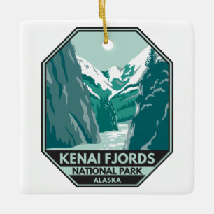 Kenai Fjords Nationalpark Alaska Vintage Keramikornament