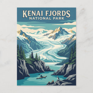 Kenai Fjords Nationalpark Alaska Vintage Poster Postkarte
