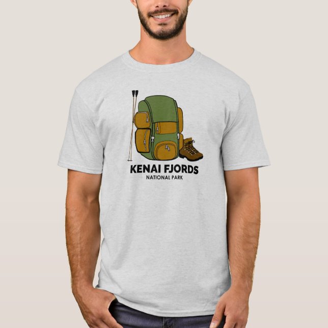 Kenai Fjords Nationalpark Backpack T-Shirt (Vorderseite)