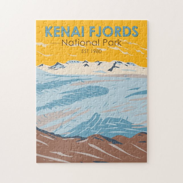 Kenai Fjords Nationalpark Harding Icefield Puzzle (Vertikal)