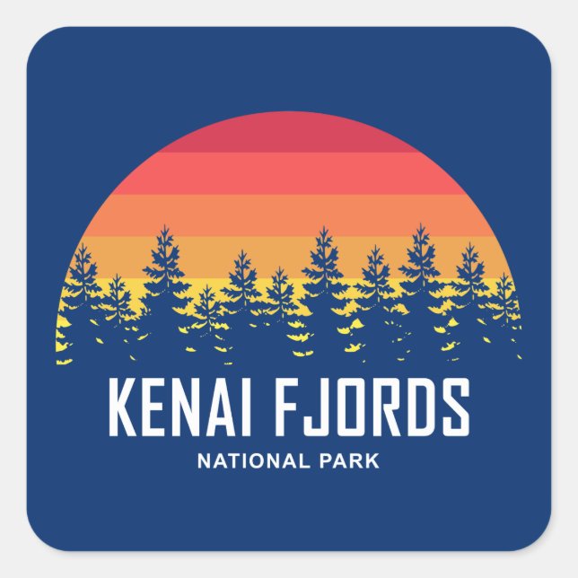 Kenai Fjords Nationalpark Quadratischer Aufkleber (Vorderseite)