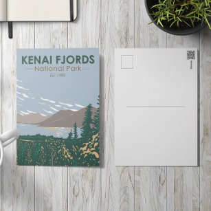 Kenai Fjords Nationalpark Skilak Vintag Postcard Postkarte