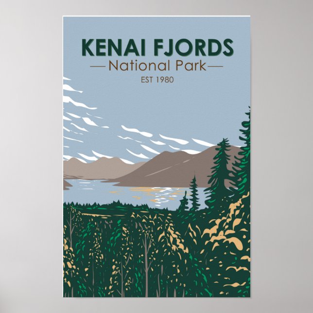 Kenai Fjords Nationalpark Skilak Vintag Poster (Vorne)