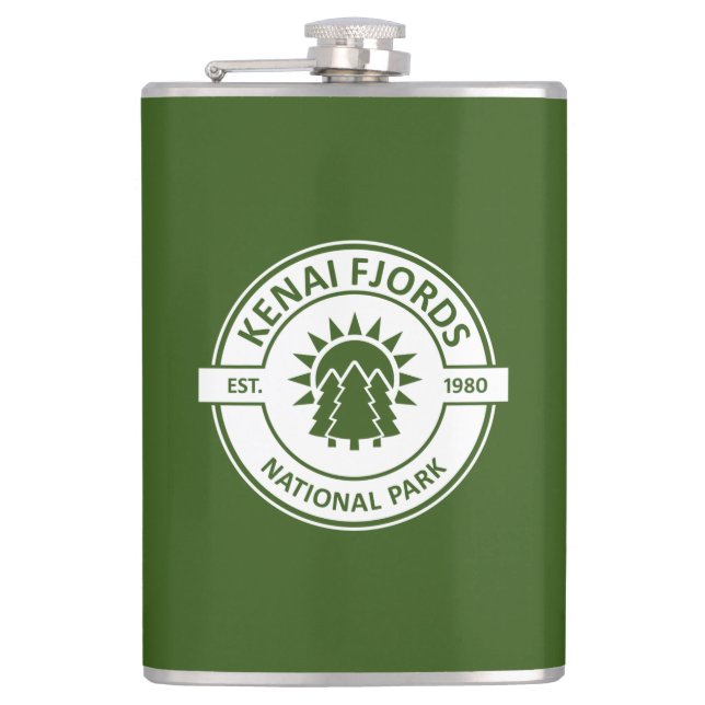 Kenai Fjords Nationalpark Sun Trees Flachmann (Vorderseite)