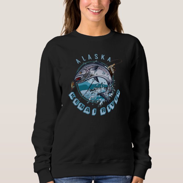 Kenai Fluss Alaska Alaskan Lachs Fangreise AK Sweatshirt (Vorderseite)