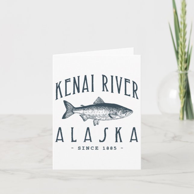 Kenai Fluss Alaska Fishy Fisherman Funny Fishing L Karte (Vorderseite)