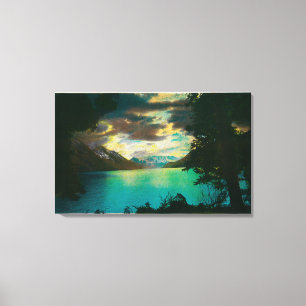 Kenai Lake, Alaska mit Storm-Ansammlung Leinwanddruck