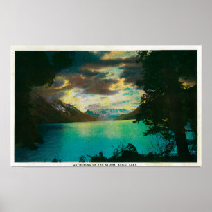 Kenai Lake, Alaska mit Storm-Ansammlung Poster