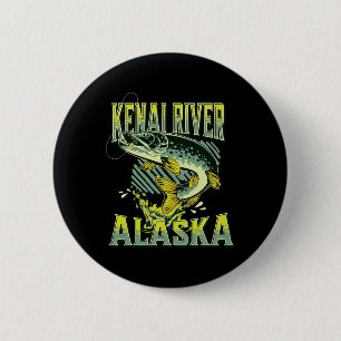 Kenai River Alaska Angelurlaub Angler Button