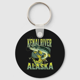 Kenai River Alaska Angelurlaub Angler Schlüsselanhänger