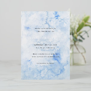 Kendall Blue Elegant Wedding Save the Date Folieneinladung
