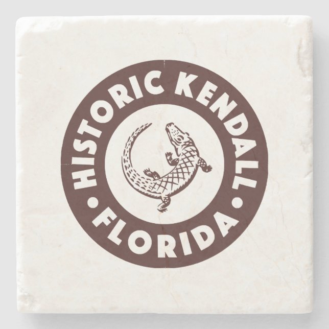 Kendall Florida Circle - Brown Steinuntersetzer (Vorderseite)
