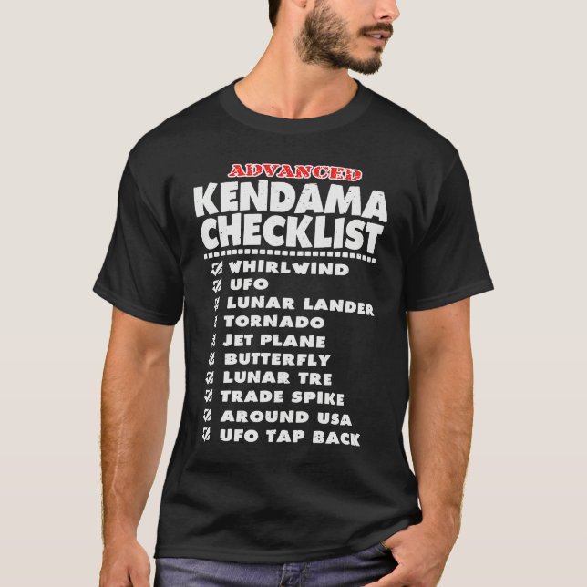 Kendama Advanced Tricks Checklist Fan T-Shirt (Vorderseite)