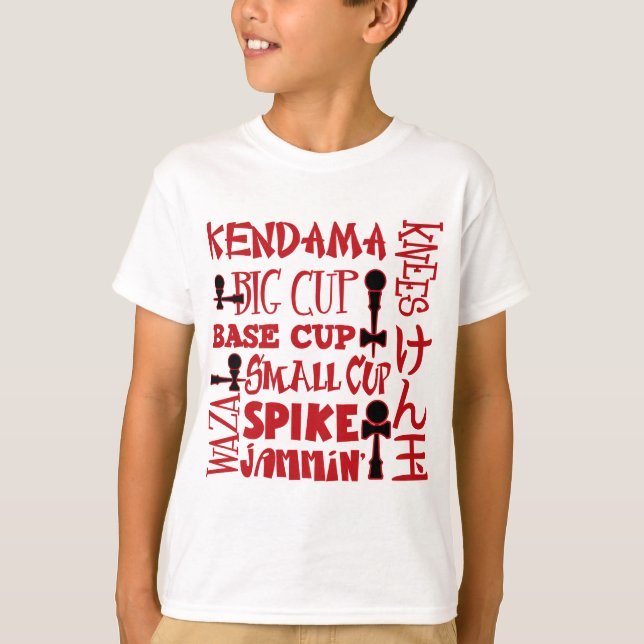 Kendama Block, rot T-Shirt (Vorderseite)