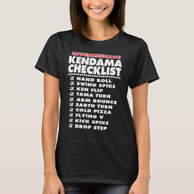 Kendama Intermediate Tricks Checklist Fan T-Shirt (Vorderseite)