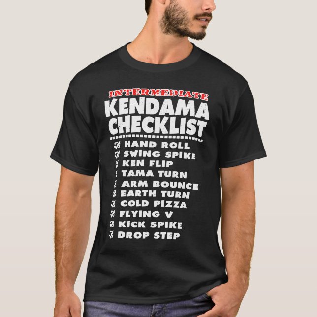 Kendama Intermediate Tricks Checklist Fan T-Shirt (Vorderseite)
