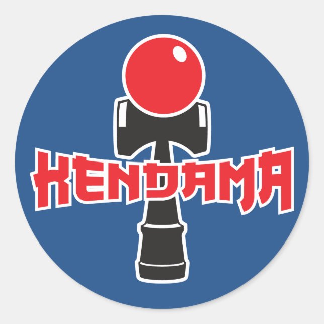 Kendama-Logo Runder Aufkleber (Vorderseite)