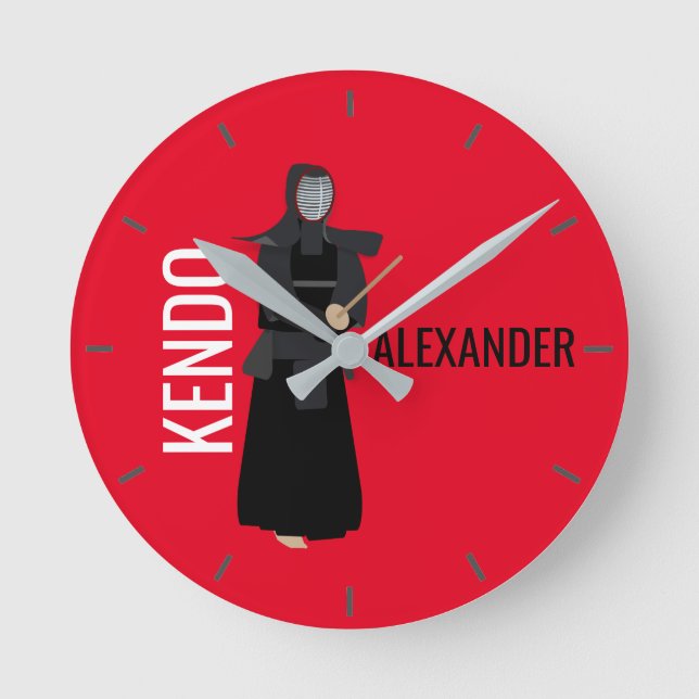 Kendo Runde Wanduhr (Vorderseite)