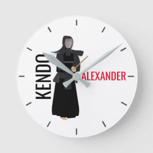 Kendo Runde Wanduhr