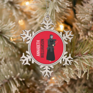 Kendo Schneeflocken Zinn-Ornament