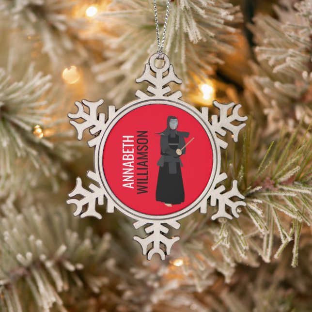 Kendo Schneeflocken Zinn-Ornament (Baum)