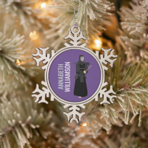 Kendo Schneeflocken Zinn-Ornament