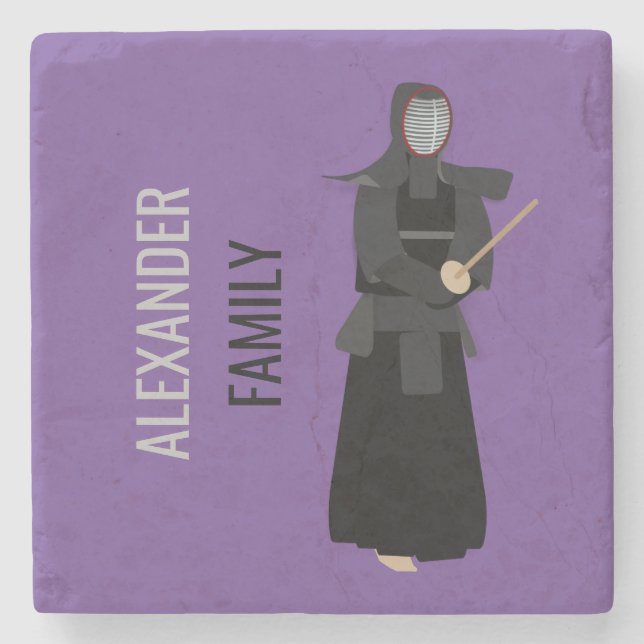 Kendo Steinuntersetzer (Vorderseite)