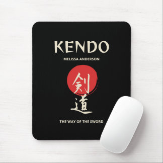 Kendo Vintage Rot Schwarz Mousepad
