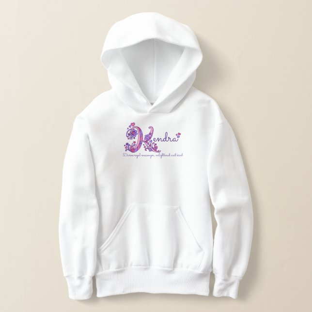 Kendra girls K name bedeutet Monogramm T Hoodie (Ablage )