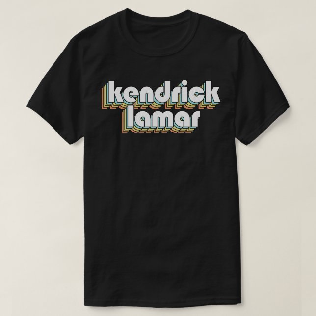 Kendrick Lamar Retro Rainbow Typografie verblasst  T-Shirt (Design vorne)