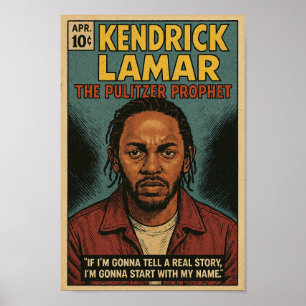 Kendrick Lamar "The Pulitzer Prophet" Vintag Comi Poster