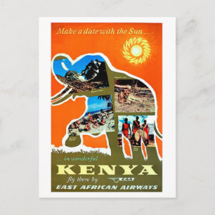 Kenia, Afrika, ein Date mit der Sonne, Reise Postkarte