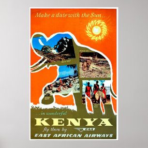 Kenia, Afrika, ein Date mit der Sonne, Reisen Poster