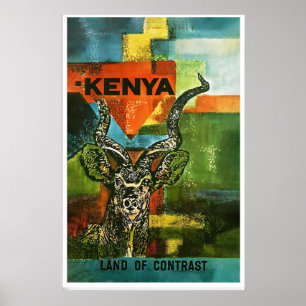 Kenia Afrika Südafrika Safari Welt Vintage Poster