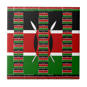 Kenia Black Green National Flag Colors Design Fliese
