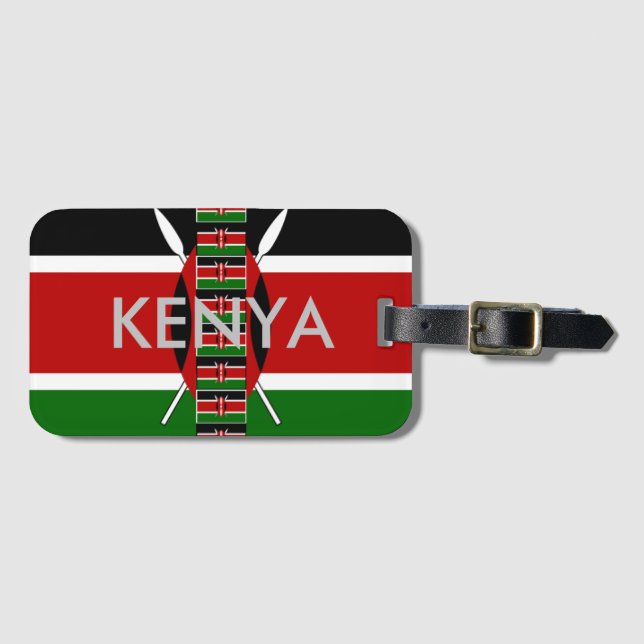 Kenia Black Red Green Flags Rahmen Gepäckanhänger (Vorderseite (Horizontal))