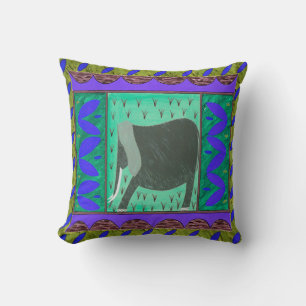 Kenia Elephant Blue Throw Kissen