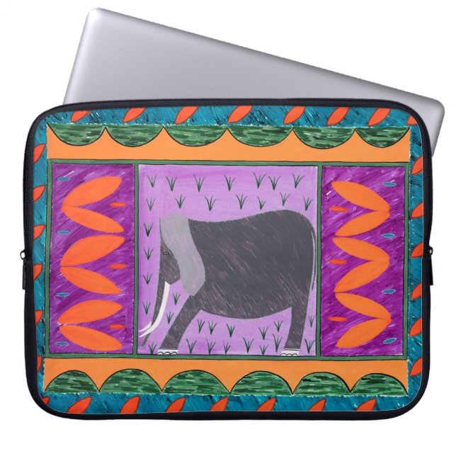Kenia Elephant Orange Laptop Sleeve (Vorderseite)