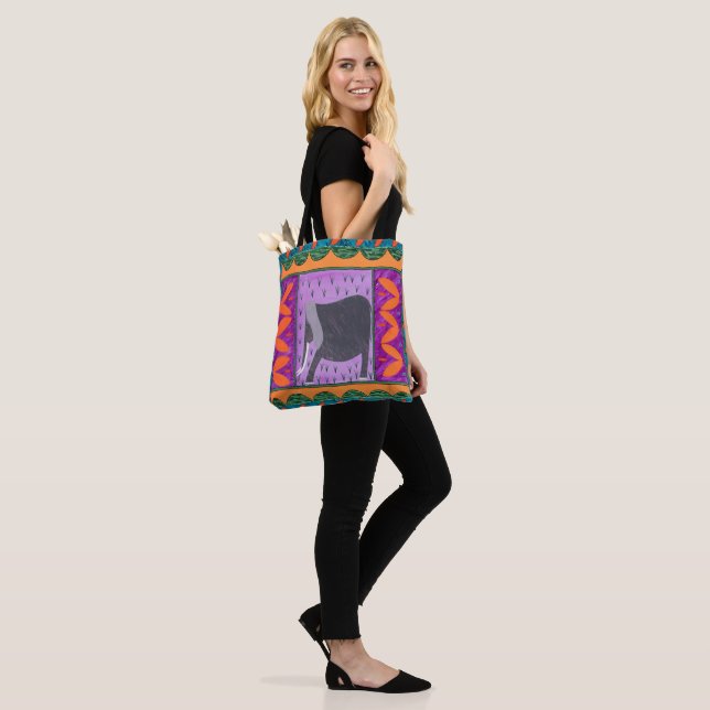 Kenia Elephant Orange Tote Bag (Am Model)